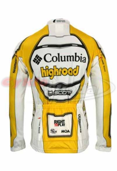 Dres dlouhý rukáv dlouhý zip profi týmu COLUMBIA 2009