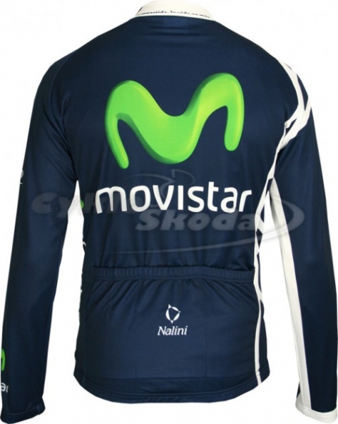 Dres dlouhý rukáv dlouhý zip profi týmu MOVISTAR 2011