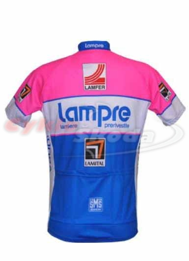 Dres krátký rukáv krátký zip profi týmu LAMPRE - NGC 2009