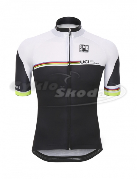 Dres krátký rukáv UCI bílo-černý 2017