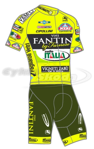 Kraťasy se šrákama profi týmu VINI FANTINI SELLE ITALIA 2013