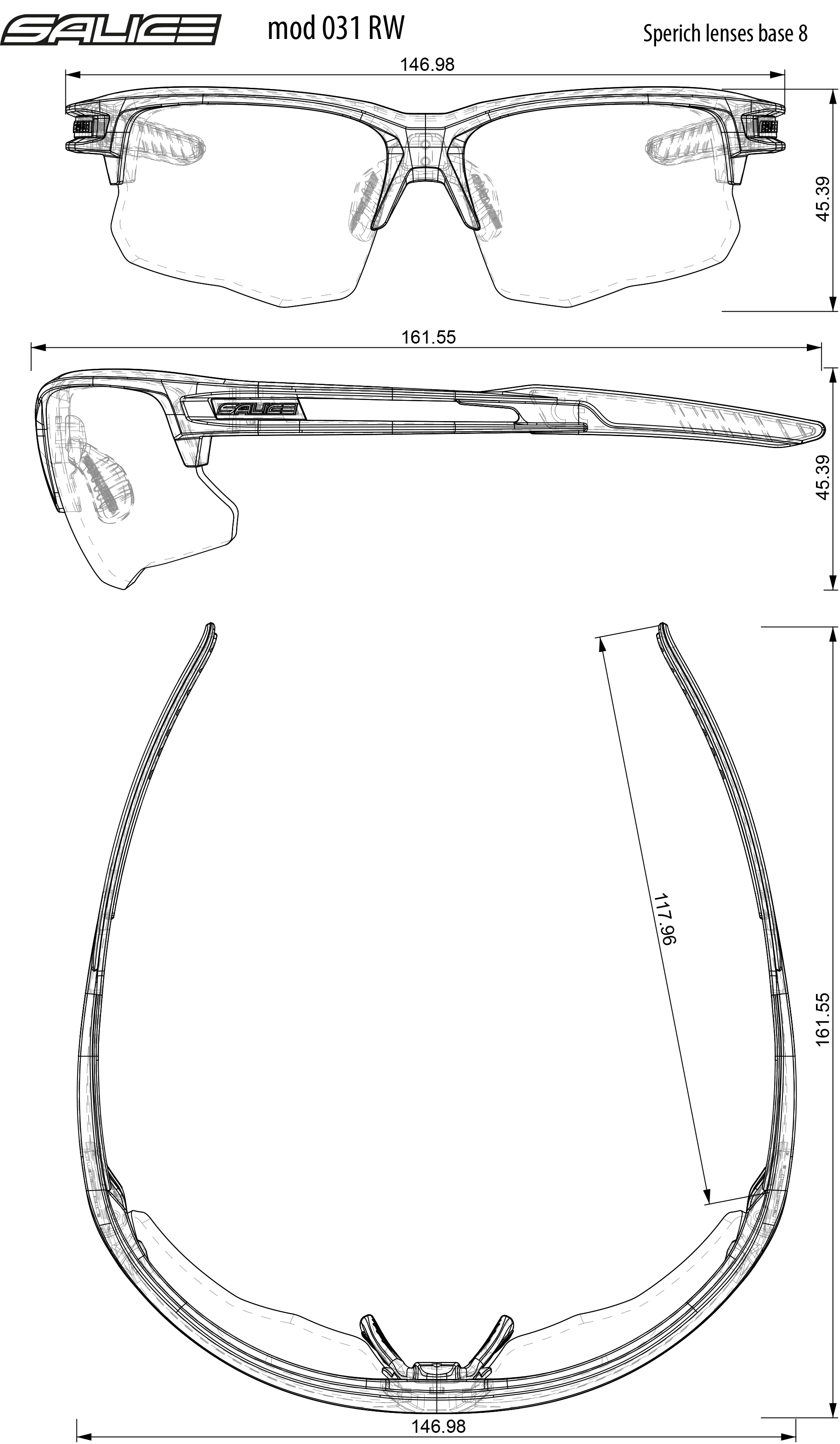 Brýle Salice 031 WHITE BLUE