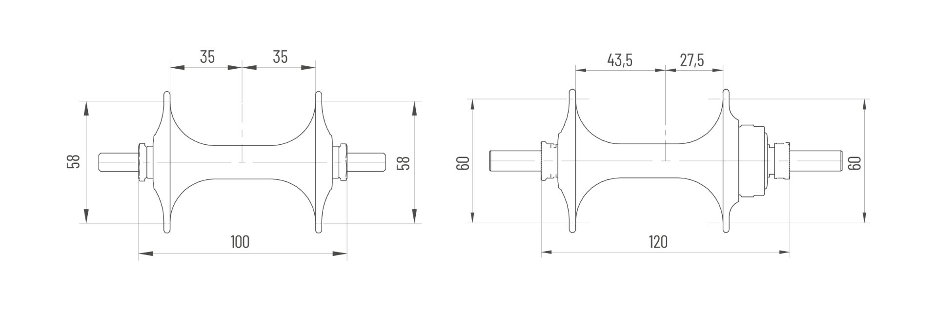 Náboj Miche Primato Pista Grande Silver - přední