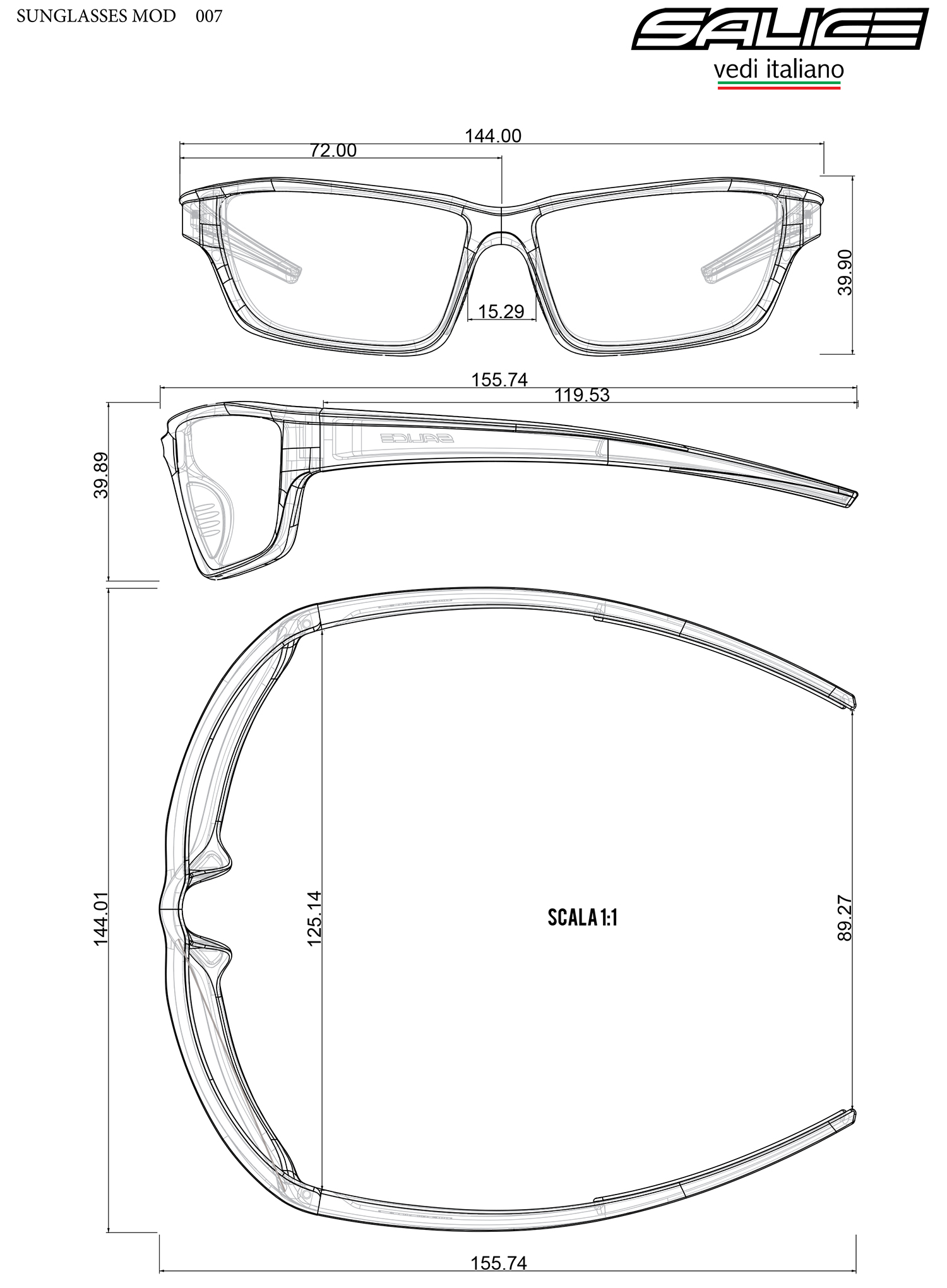 Brýle Salice 007 BLACK