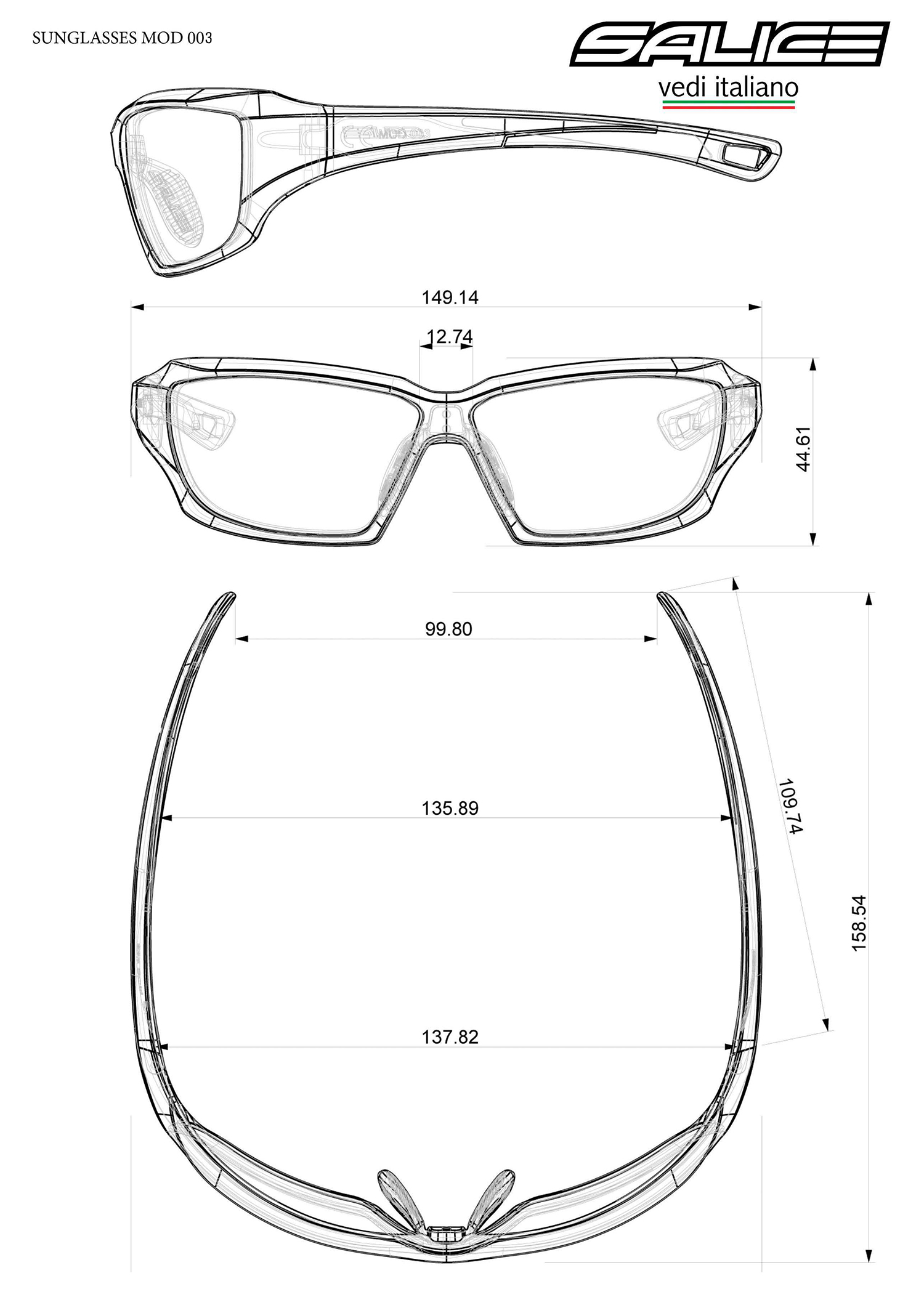 Brýle Salice 003 BLACK BLUE