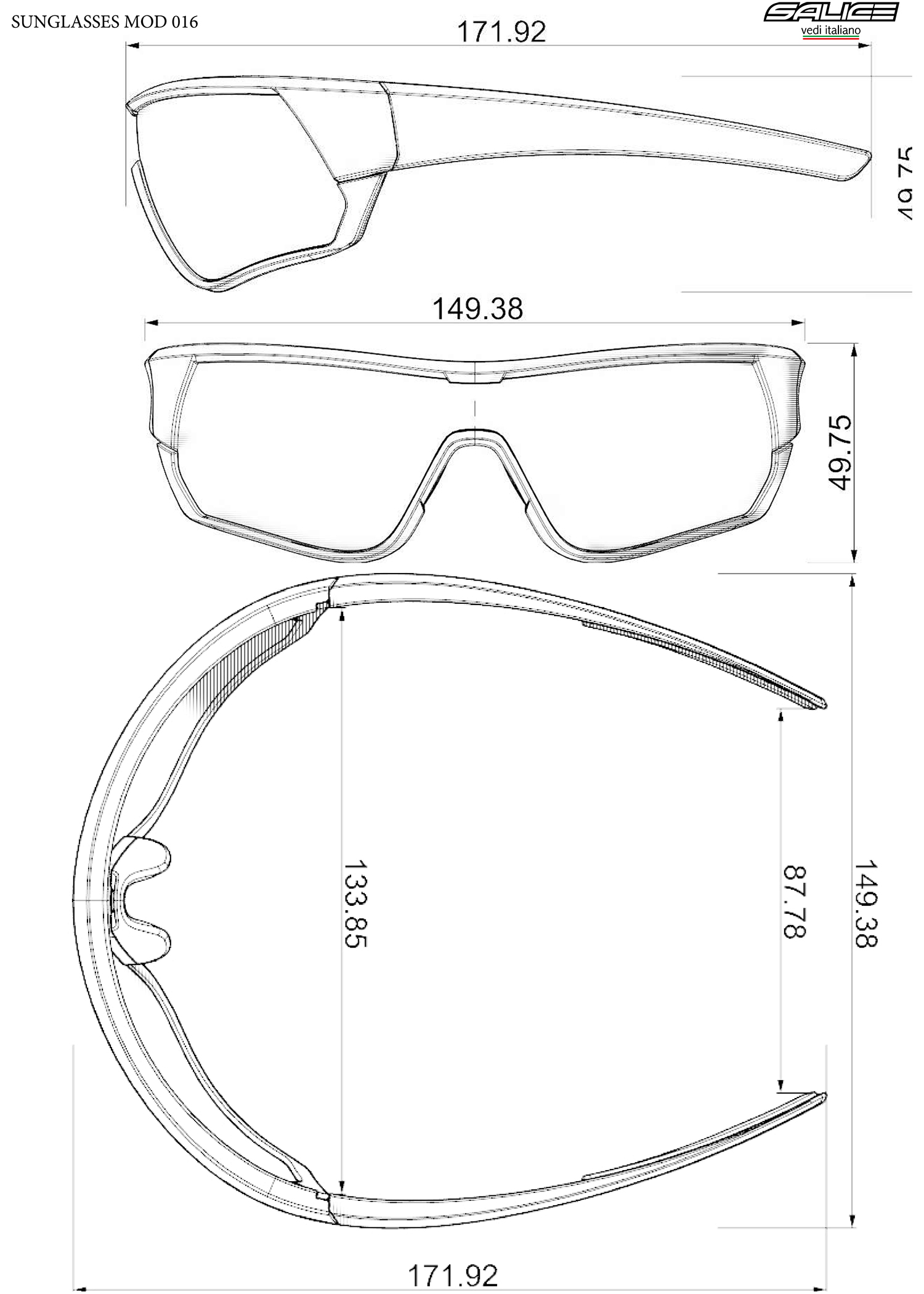 Brýle Salice 016 BLACK RED