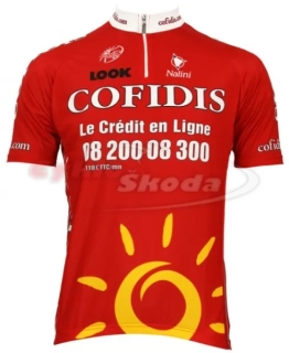 Dres krátký rukáv kr. zip profi týmu COFIDIS 2009