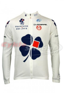 Dres dlouhý rukáv dlouhý zip profi týmu FRANCAISE DES JEUX 2010